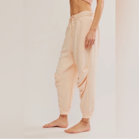 Free People Peach Fleece Joggers - Picture 2 of 3